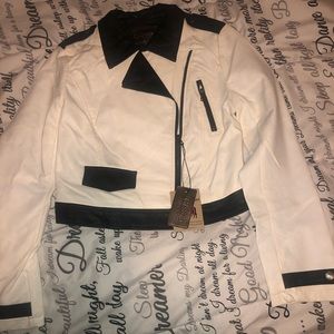 Black and white ci sono leather jacket